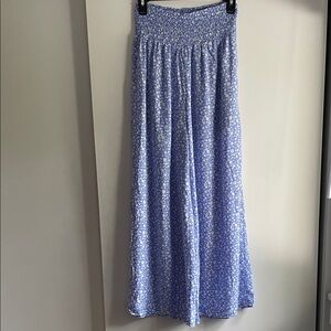 Sienna Sky Blue Floral Wide Leg Pants